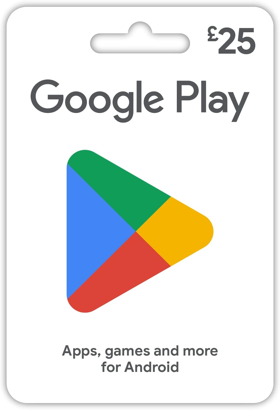 Google Play gift card - give the gift of games, apps and more - UK only - delivered by post