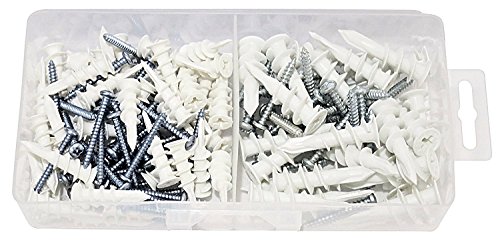 Drywall Anchors Plastic Self Drilling Wall Anchors With Screws Assortment Kit, Includes 2 Sizes, 6 And #8 Anchors #TOP4