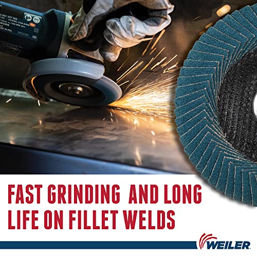 Image of Weiler 51305 4-1 /2 inch Tiger Angled Flap Disc, Cloth Backing, Zirconia Alumina 80Z Grit, 4-1 /2 inch Diameter (Pack of 10)