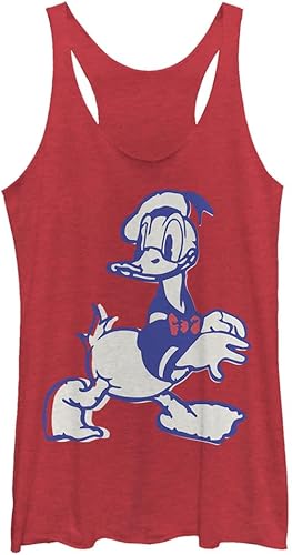 Disney Donald Heritage Chemise, Rouge chiné, XXL Femme