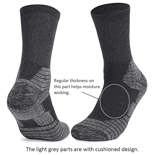 Fitliva Work Socks for Men Cotton Cushioned Boot Socks Ankle Support(6 Pairs)3