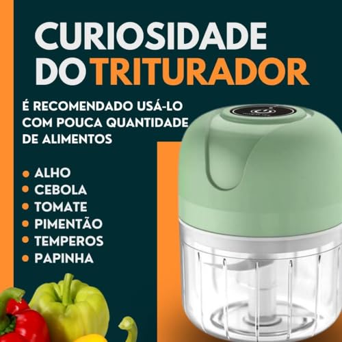 Mini Processador Triturador Alimentos Elétrico Potente
