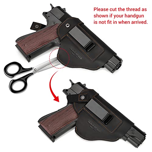 Humerpaul Genuine Leather Gun Holster For Men/Women, Universal Iwb Holsters For Concealed Carry, Pistols Holster Right/Left Handed, Fits Glock 17,19,23,26,27,42, M&P Shield, Similar Handgun (Black) #TOP3