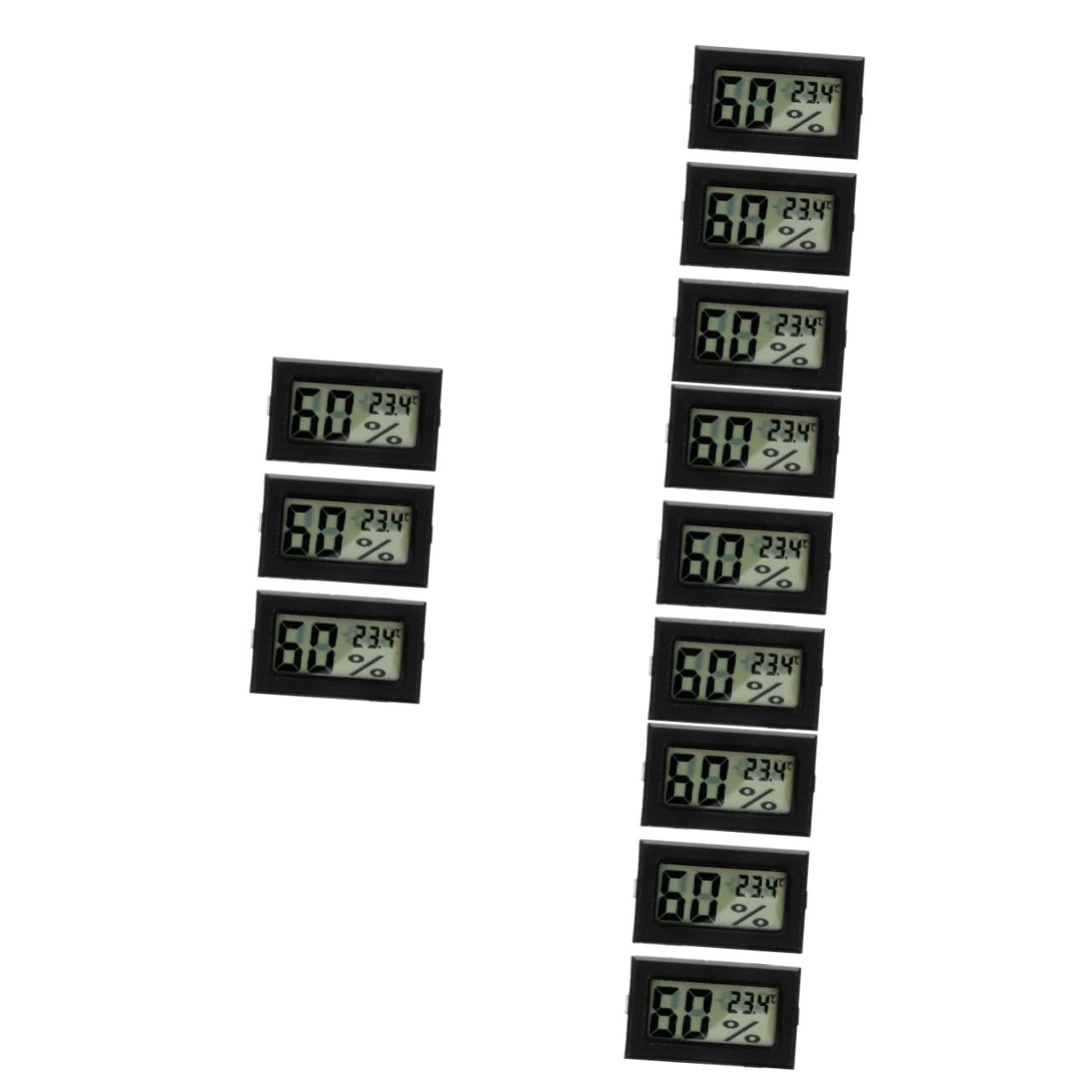 Amosfun 4 Sätze Hygrometer-thermometer Hygrometer Für Innen Feuchtigkeit Kleines Digitales Zimmerthermometer Drinnen Kleines Innenthermometer Abs Schwarz 3 Stück * 4