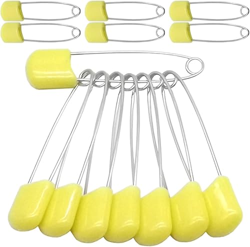 Miniatura 7 de 50Pcs 2.2" Plastic Head Safety Pin Nappy Cloth Diaper Safety Pins with Safe Locking Closures (Purple)