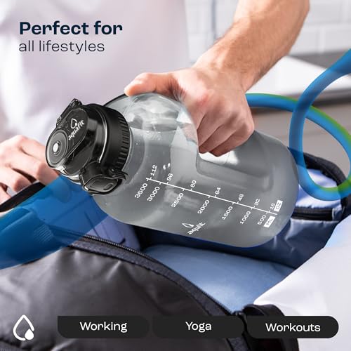 Aquafit 128 Oz Water Bottle With Time Marker, Bpa Free 1 Gallon Water Bottle With Straw thumb #6