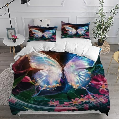 Parure de couette animal papillon thermorégulatrice et infroissable en microfine 220x240 - 6