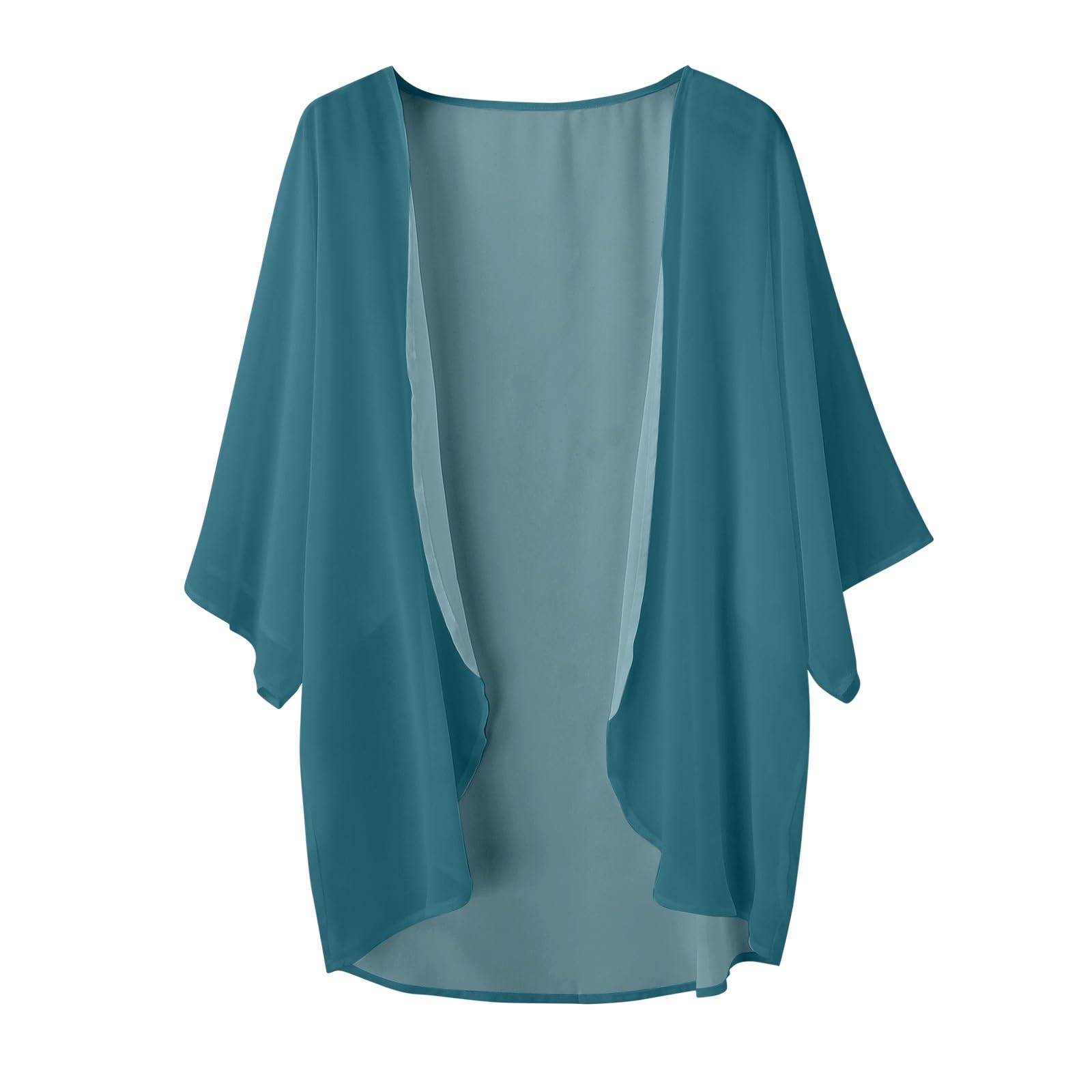 Generisch Boléro pour femme, élégant, léger et aéré, cardigan d'été décontracté, boléro pour robe de soirée, mariage, kimono, été, mousseline, cardigan, couverture solaire, jeté transparent, veste
