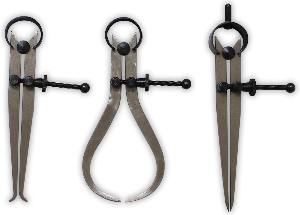 Étriers à ressort 100 mm outil de mesure d'atelier intérieur extérieur compas diviseur