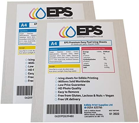 EPS Edible Icing Sheets/Frosting Sheets/Edible Paper for Printing - 50 Sheets