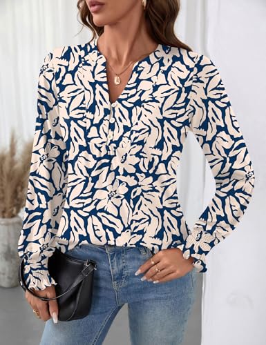 Ivicoer Womens Tops Long Sleeve Shirts for Women V Neck T Shirts Blouses for Women Dressy Casual3