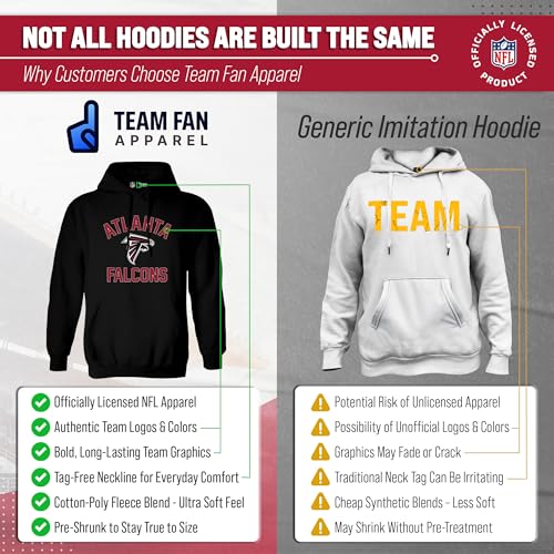 Image of Team Fan Apparel NFL Gameday Hoodie Pullover Sweatshirt for Men and Women | Officially licensed NFL Gameday fleece pullover - kangaroo pocket, ribbed cuffs, drawstring hood, unisex fit