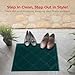 SlipToGrip Entryway Mat for Indoor Outdoor Use - No-Slip Front Doormat for Outside Entrance - 42 x 35 Inch Washable Outdoor Mat with Green Plaid Design for Porch, Garage, and Patio