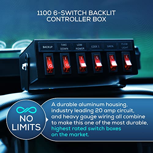Boîte de commande Lightz 1100 avec 6 interrupteurs pour sirène et haut-parleur d'urgence