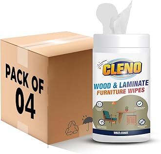 Wood & Laminate Furniture Wet Wipes Clean, Restore Polish & Protects - Wood Tables/Chairs/Cupboard/Bedroom Furniture/Cabinets/Benches/Doors/Desks- 50 Wipes (Pack of 4) (Ready to Use)