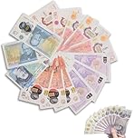 Weilin 100 Pcs Fake Money, Prop Money, Pound Prop Play Money 25 Notes Each of Denominations 5, 10, 20, And 50 for Kids Uk Shop Role Play to Develop Literacy and Math Skills