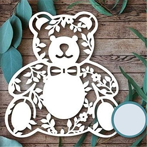 Troqueles de corte de animales de oso, plantillas de troqueles de corte de metal para álbumes de recortes, troqueles de puntada troquelada,