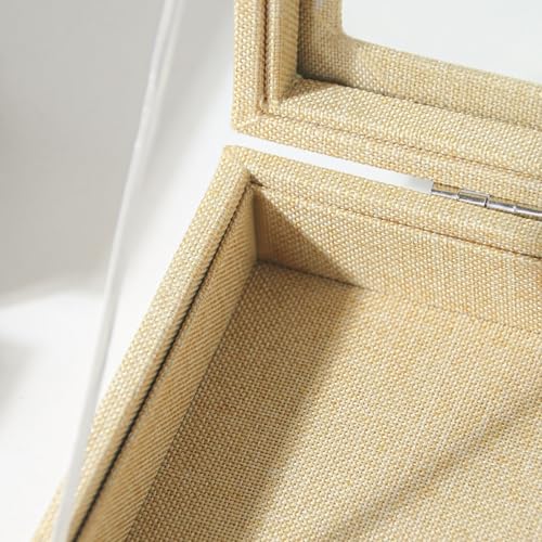 Coward Jewelry Organizer Box, Yellow Linen Blank Display Tray Case with Lid for Storage Necklaces Bracelets Rings Beads and Jewelry Accessories by Coward - Used condition - Image 6