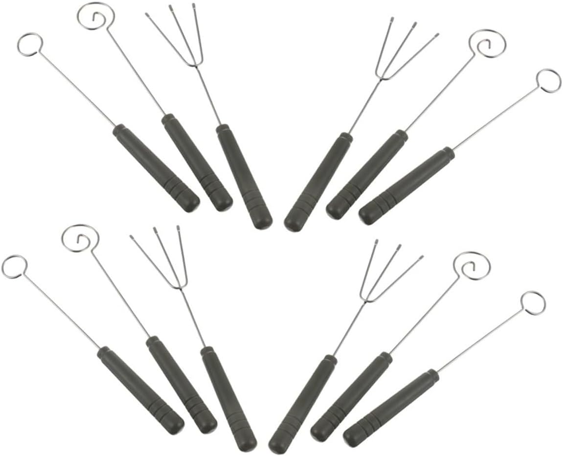 Stainless Steel Fondue Forks Set 12pcs (4 Sets) Candy Dipping Tools Chocolate and Cheese Forks for Fondue Parties DIY Decorating Utensils