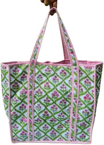 Large Quilted Reusable Grocery Bags Lightweight Durable Shopping Bags Eco friendly Daily Use Sustainable Grocery Bag