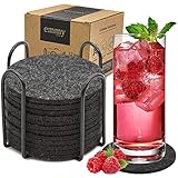 Multifunktional : Das hochwertige Emmy Home Glas Untersetzer-Set ist ideal für Tassen, Bier Bierdeckel,Tassen , heiße Tasse und kalte Getränke, Vasen, Becher, alkoholische Getränke, Ölflaschen, Blumentöpfe und vieles mehr. Die Untersetzer Filz in Schwarz sind Recycelbar und somit Umweltschonend.