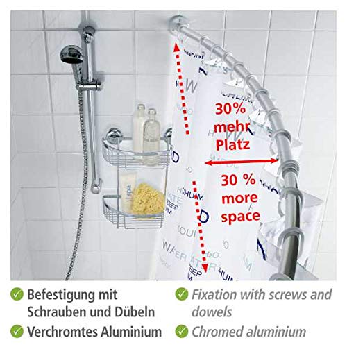 Barre de baignoire arrondie WENKO variable et antirouille pour rideau