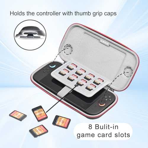 Image of RLSOCO Carrying Case for Nintendo Switch 2 Game Console with 8 Game Card Slots - Black (Case Only)