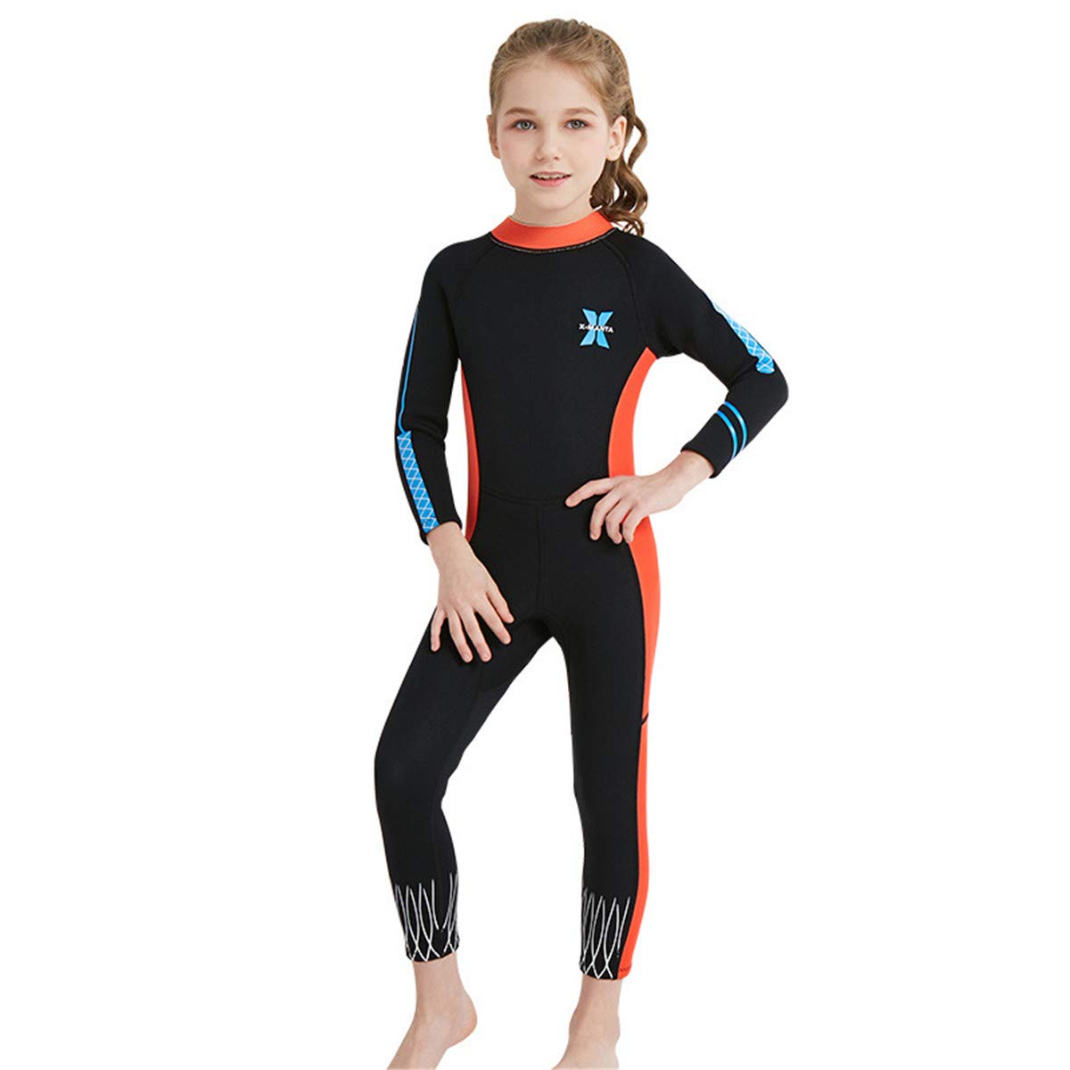 Traje de baño de neopreno de 2,5 mm para niños, niñas, niños, para mantener el calor, traje de neopreno de manga larga