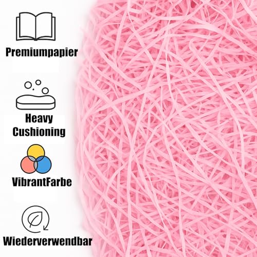 200g Rosa Raffia Geschenkverpackung, Füllmaterial Für Pakete Und Geschenke, Geschenkkorb, Ideal Für Geschenkkörbe Und Partydekoration