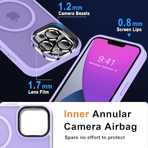 Image of MOCCA Magnetic Shockproof for iPhone 13 Pro Max Case,Light Purple