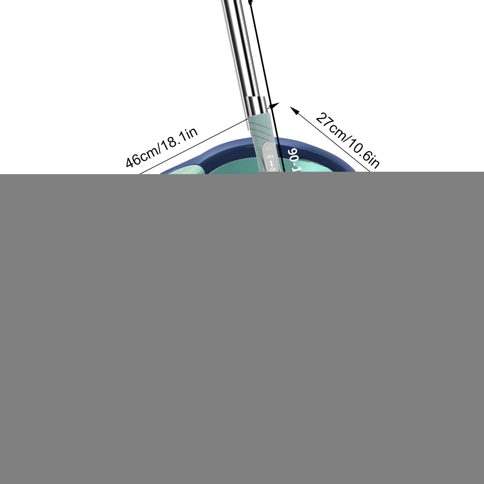 Fregona de Limpieza con Centrifugado, fregona giratoria automática | fregona de limpieza en húmedo y seco, cabezal extraíble, limpiador para el hogar para cocina, salón, dormitorio, balcón,