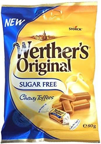 Werthers Original Sugar Free Chewy Toffees - (pack of 18 * 80g)