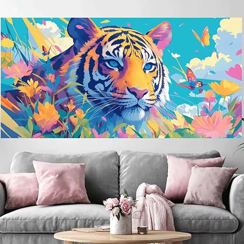 DIY Peinture Diamant Tigre 5D grand format 70x140cm et broderie strass adulte