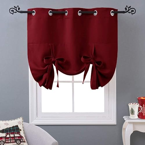 Vista 56 de NICETOWN - Cortina con ojales y cordones para amarrar (un panel, 46 pulgadas de ancho x 63 pulgadas de largo)