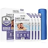 Bio Ouster Power Purge Hot Tub Jet Cleaner w/Towel - Hot Tub Cleaner for Jets, Tubes, Plumbing - for Standard & Inflatable Spas - Removes Gunk Buildup for Crystal Clear Water - Made in USA (4-Pack)