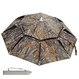 RedSwing 32' Umbrella Hat for Adults and Kids, Hands Free UV Protection Head Umbrella Double Layer for Fishing, Gardening, Beach and Golf, Reed camouflage