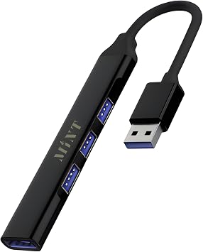 MINT USB-A Hub 4-Port Adapter 1 USB 3.0 + 3 USB 2.0 Ports, Compact Multiport Splitter for Laptop and PC, Plug & Play