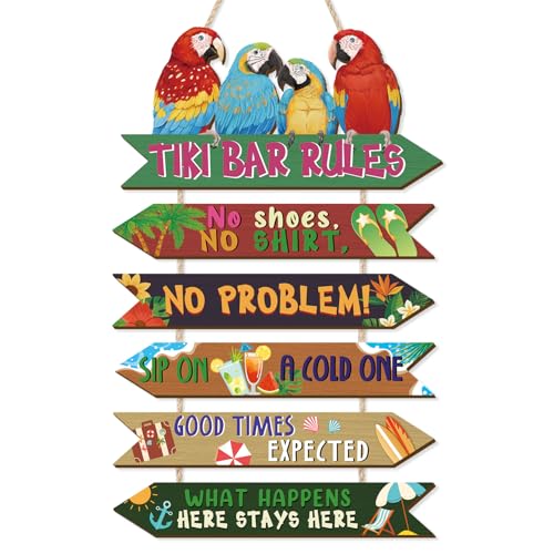 HOURIA Tiki Bar Wooden Summer Sign