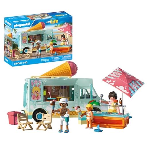 PLAYMOBIL | Vacation on The Beach | Camioneta de Helados con Tienda de Surf | Juguete para Mayores de 4 años | Regalo Ideal para niños | Aventura en la Playa con Figuras y vehículo | 71904