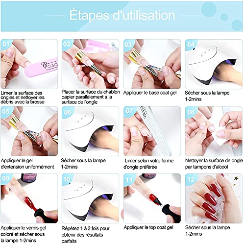 Coscelia UV Gel Maniküre Set 3 Farben UV Farb Gel Set UV Gel Starterset mit 24 Farbrige Dipping Powder Nagel Pulver für… – Bild 8