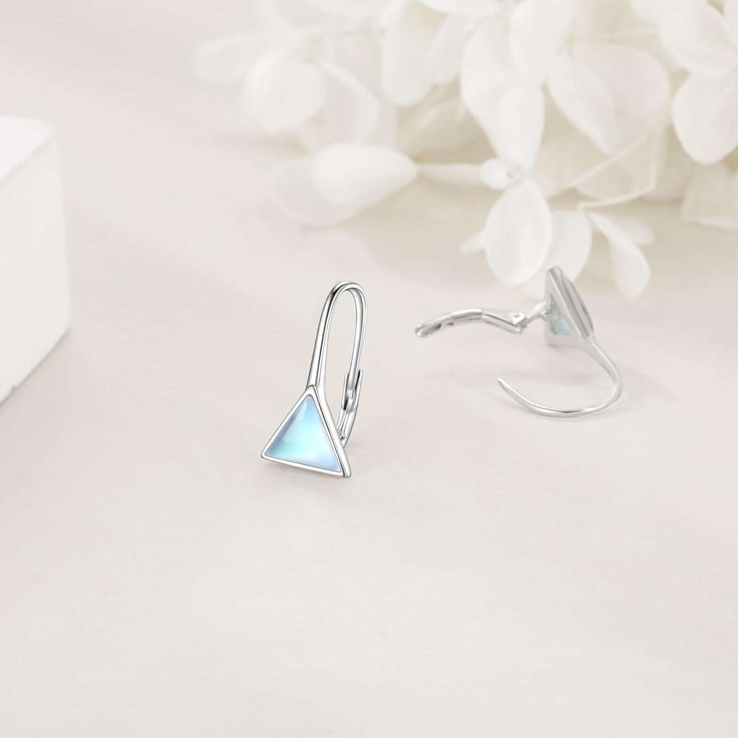 Celtic Moonstone Earrings for Women 925 Sterling Silver Trinity Knot Moonstone Dangle Leverback Earrings Jewelry Gift - Image 4