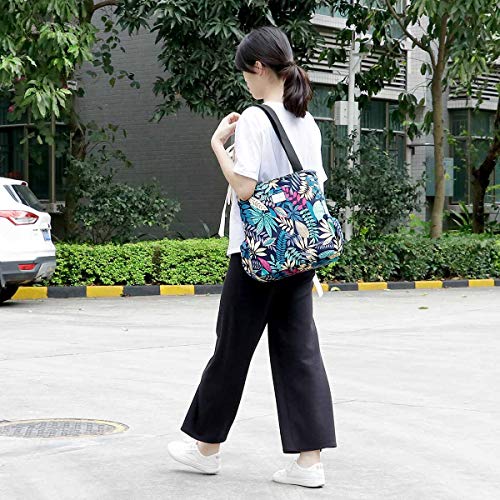 Image of KAMO Floral Tote Bag - Waterproof Lightweight Handbags Travel Shoulder Bag for Hiking Yoga Gym Swimming Travel Beach