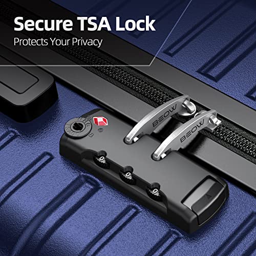 Beow Luggage Sets 4 Piece Hardside Expandable Luggage Set Clearance Suitcase Sets With Wheels Tsa Lock 16''20''24''28''(Deep Blue) #TOP3