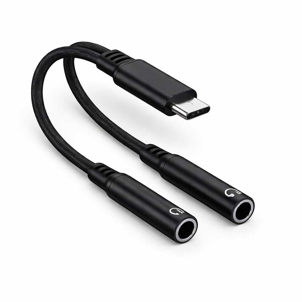 Mizi USB C to Dual 3.5mm Headphone Splitter, 2-Port Audio Adapter for iPhone 15/16/17 Pro, Galaxy S24/S25 Ultra, Pixel, iPad Pro - Share Music & Podcasts - Black-image-33