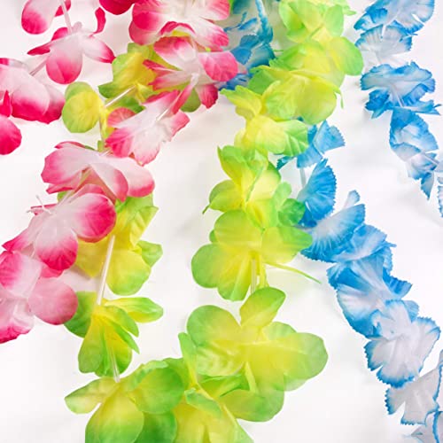 Crazy Games 50 Count Hawaiian Leis Necklace for Luau Party Decorations I Tropical Birthday Pool Party Decor Supplies | Colorful Flower Summer Necklace for Hawaii Beach Party Favor - Image 5