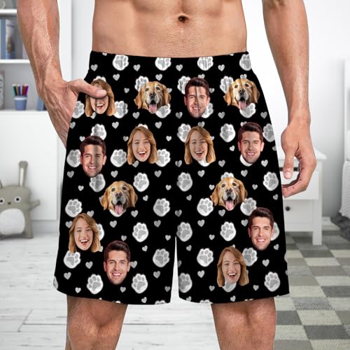 Custom Pajama Pants Personalized with Photo Face for Men,Customized Men Dad Sleepwear Bottoms Shorts Pj Trousers4