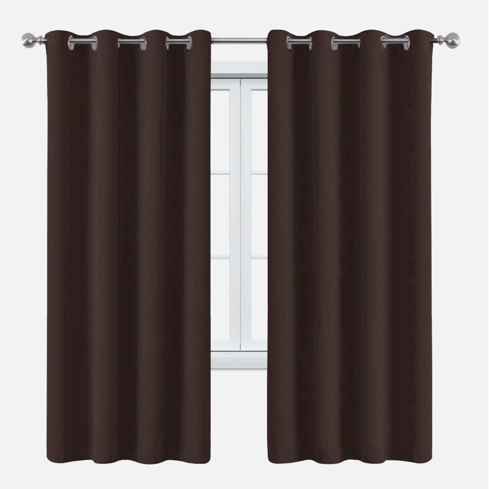 Rideau anti-froid pour maison isolant thermique rideaux occultants marron