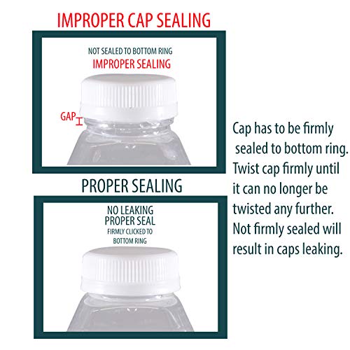 12 Oz Empty Pet Plastic Juice Bottles - Pack Of 48 Reusable Clear Disposable Milk Bulk Containers With White Tamper Evident Caps Lids (White, 12 Oz) #TOP3