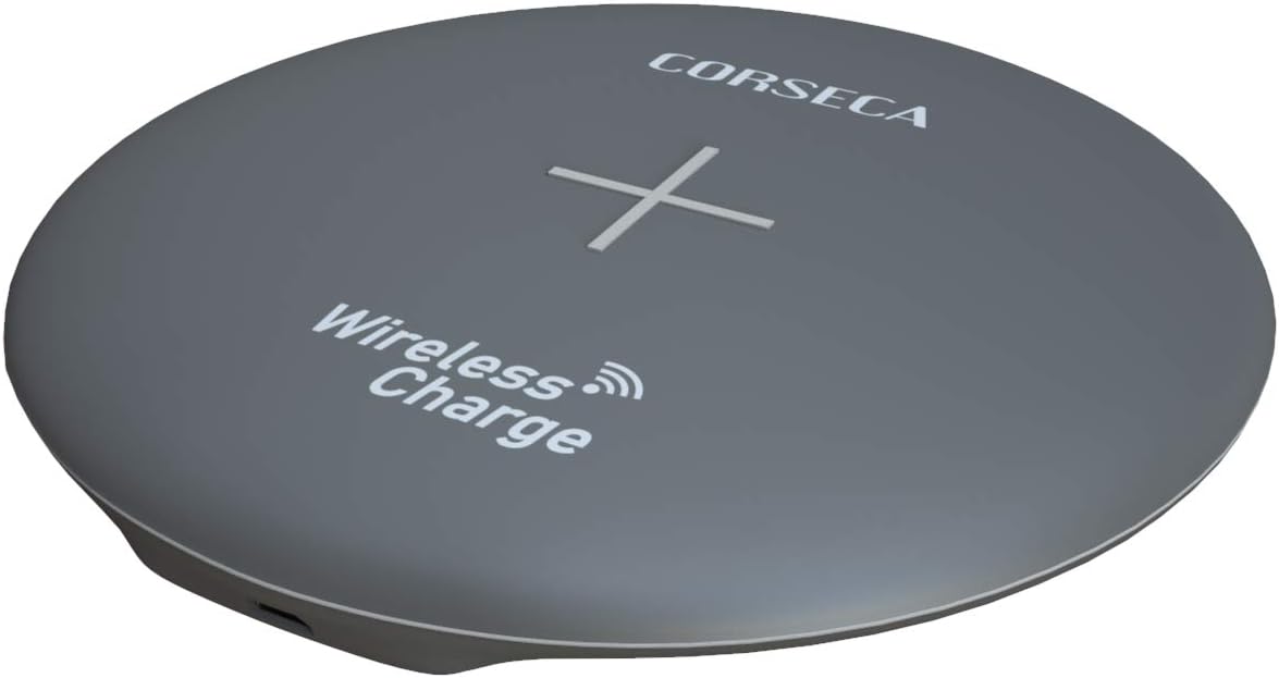 CORSECA Power Pie Qi-Certified Wireless Charging Pad for iOS Android Smartphone