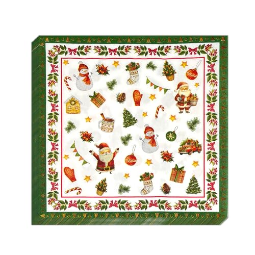 40 Servietten Weihnachten, Weihnachtsservietten mit Motiv-Weihnachten,...